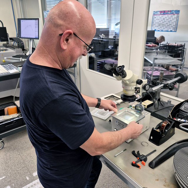 Harald Gillig, Lawo process technician performing BGA reballing Harald Gillig, Lawo process technician performing BGA reballing