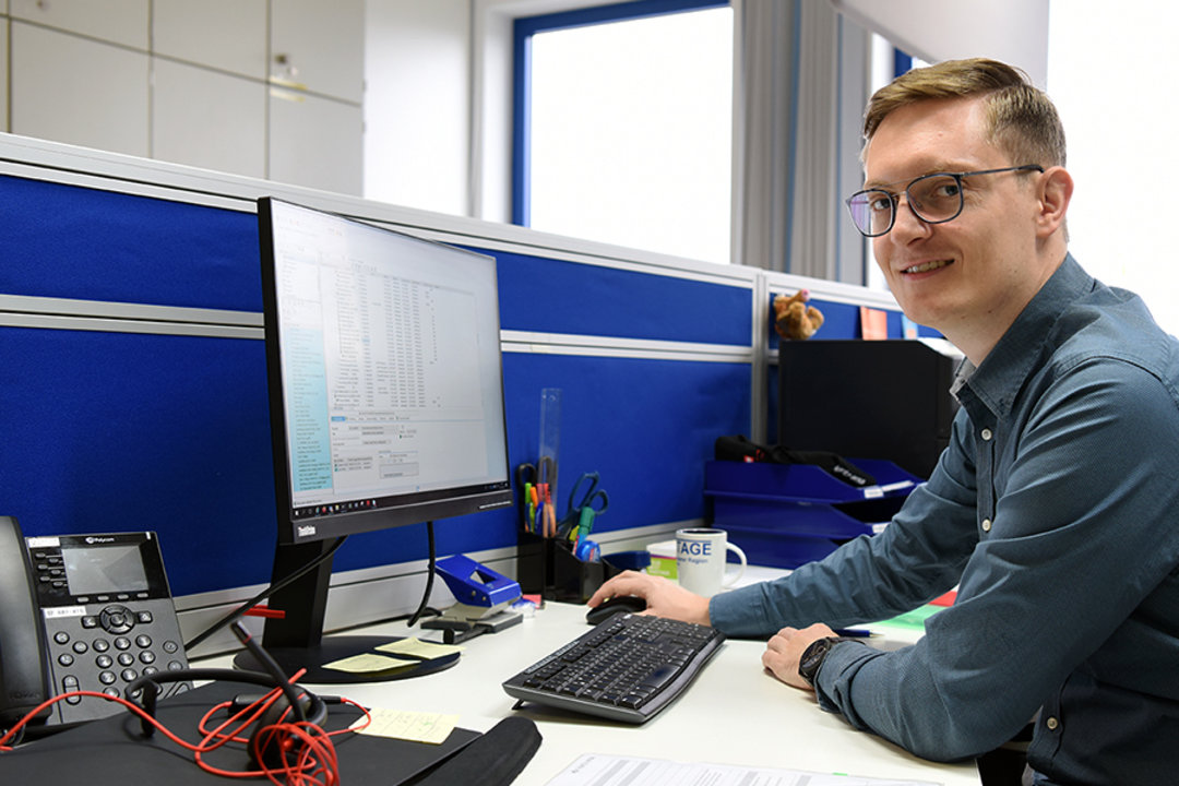 Sebastian Fleck at his workplace in the CHR office Sebastian Fleck at his workplace in the CHR office