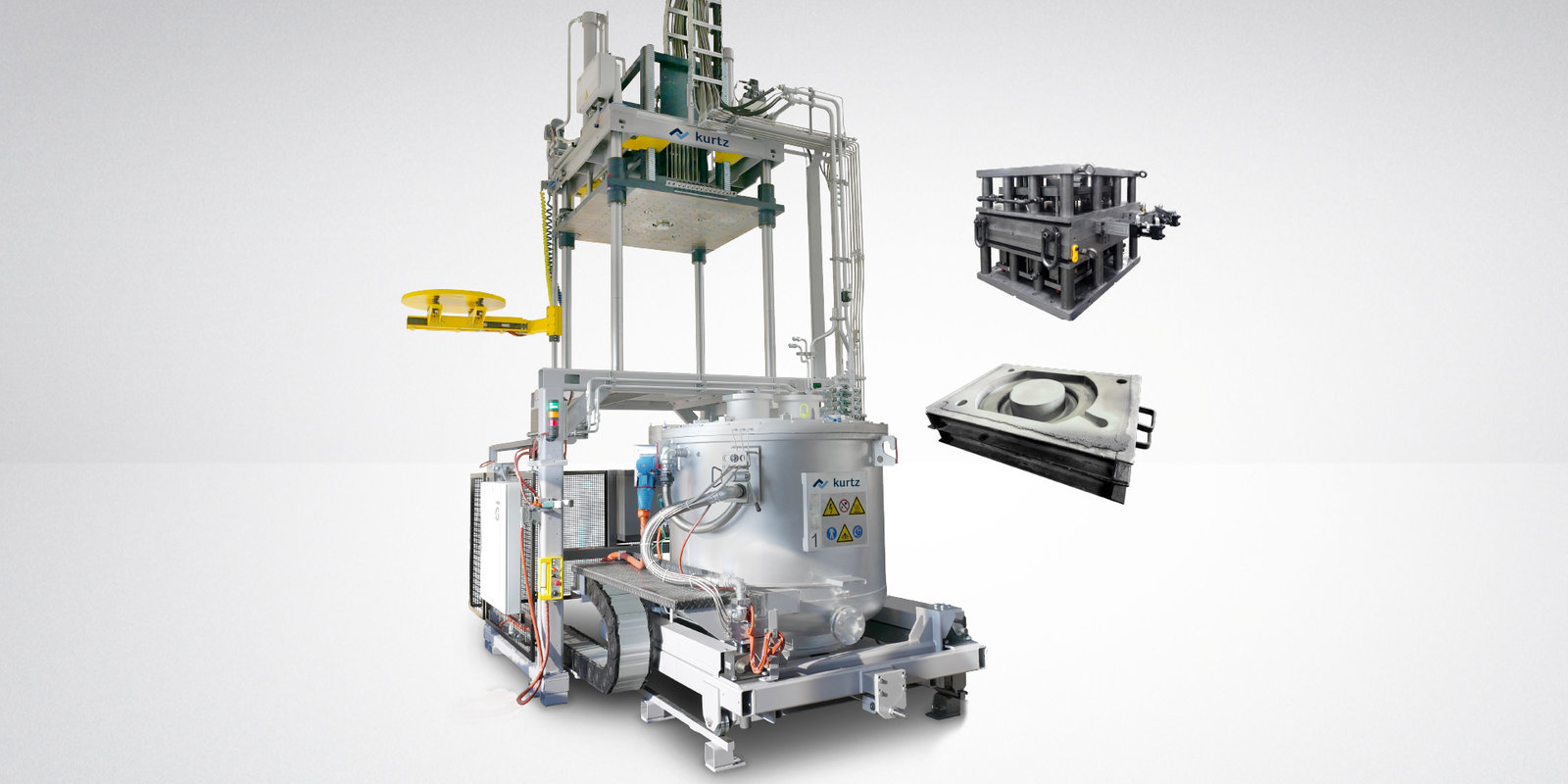 2-in-1 low pressure casting machine for permanent and sand mold