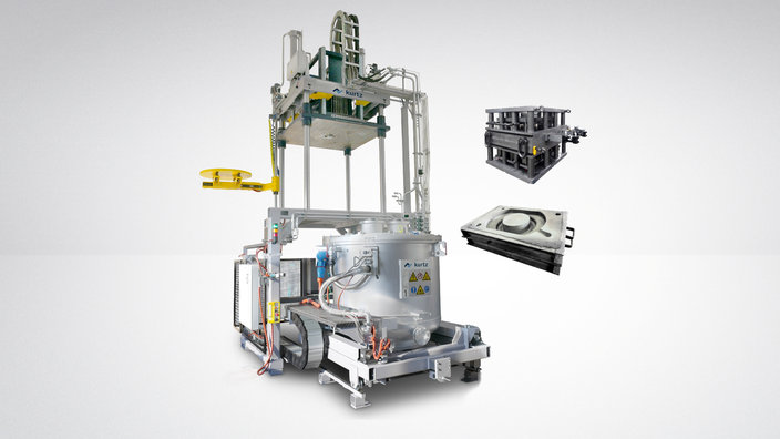 2-in-1 low pressure casting machine for permanent and sand mold