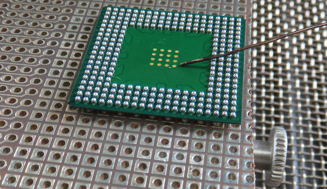 Remelting the solder balls in the rework system