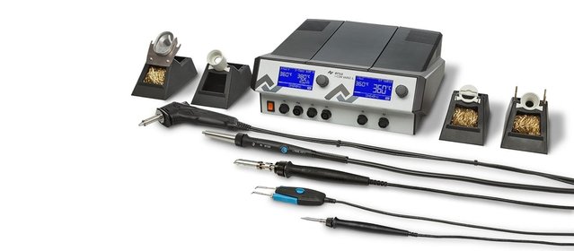 Ersa i-CON 4 - operate up to four repair tools in parallel with one station: from extremely fine soldering/desoldering tweezers to THT desoldering irons, hot air irons, i-TOOL and high-power soldering irons