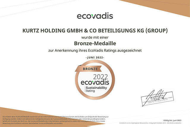 ESG rating Kurtz Ersa Kurtz Ersa: ESG rating in bronze