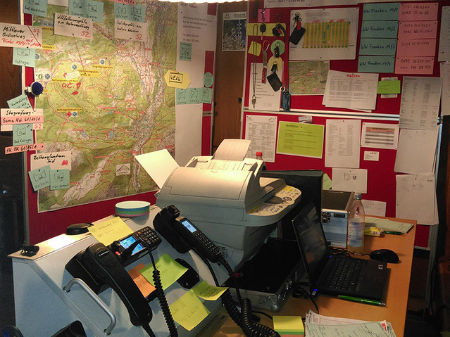 A glance in a control room of the Bavarian Red Cross