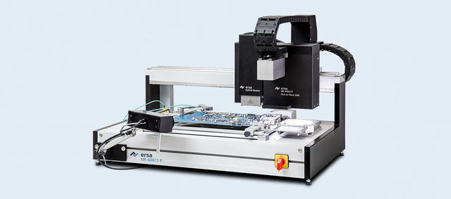 Electronic assemblies and maximum precision also enable the Ersa HR 600/3P Hybrid Rework System to process 01005 components
