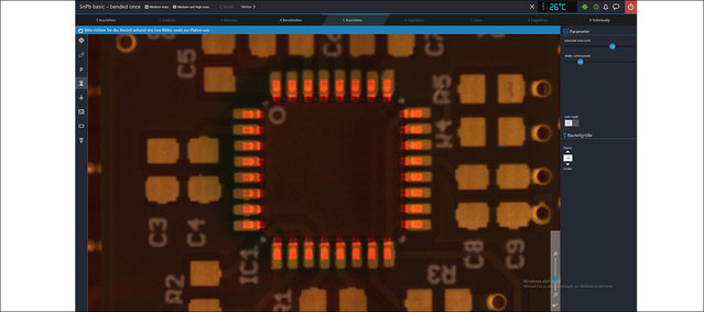 Alignment of a TQFP component with the HR 500