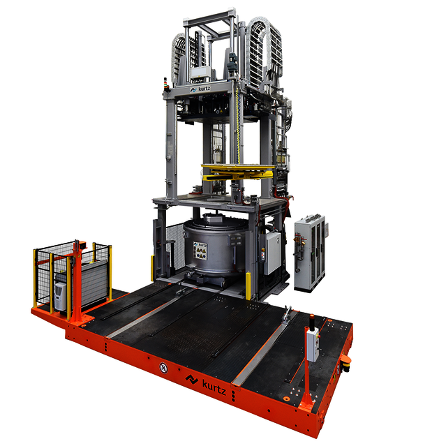 Kurtz AL18-16FSC low pressure casting machine with furnace shuttle