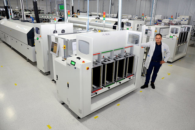 Simas Rutkauskas from Teltonika in electronics production in Vilnius, Lithuania Simas Rutkauskas from Teltonika in electronics production in Vilnius, Lithuania