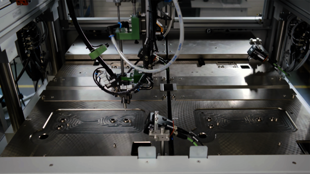 Interior view of a screwdriving station Interior view of a screwdriving station