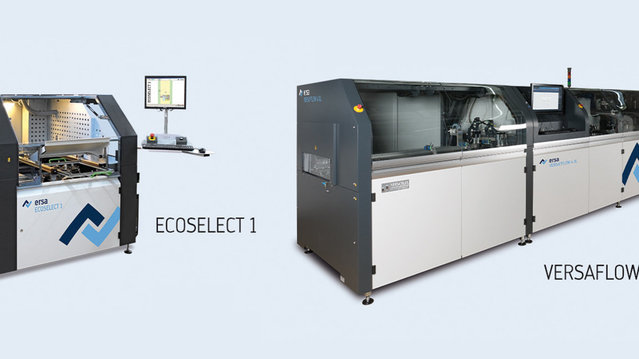 In order to be able to process PCB formats of up to 1,200 x 600 mm, Ersa relies on different system sizes that map standard processes with the same processing modules