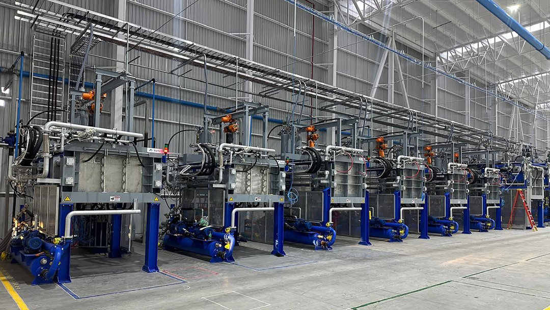 Production line consisting of the Kurtz N-LINE automatic molding machines