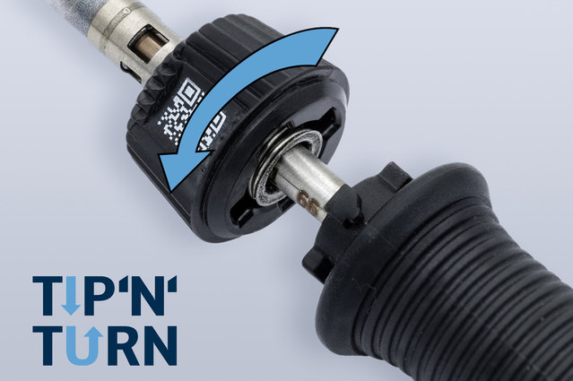 Innovative tip´n´turn tip changing system