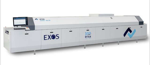 Reflow soldering systems have been part of the Ersa portfolio since the mid-1980s. The Ersa EXOS - a current model of full convection soldering systems in the HOTFLOW series - is equipped with a vacuum chamber that enables void rates of less than 99 % during the reflow process