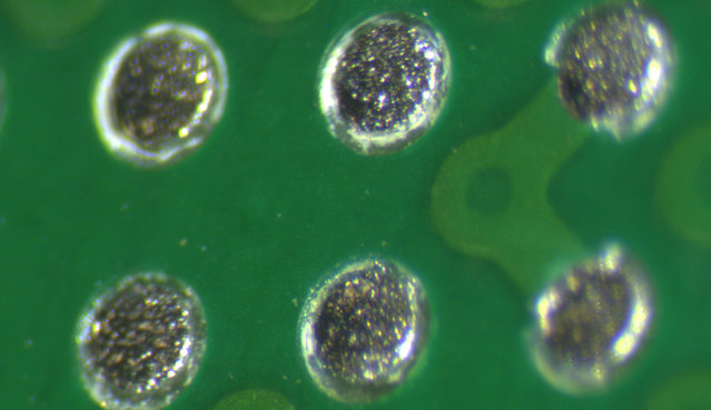 Light microscope image of a well-cleaned circuit board