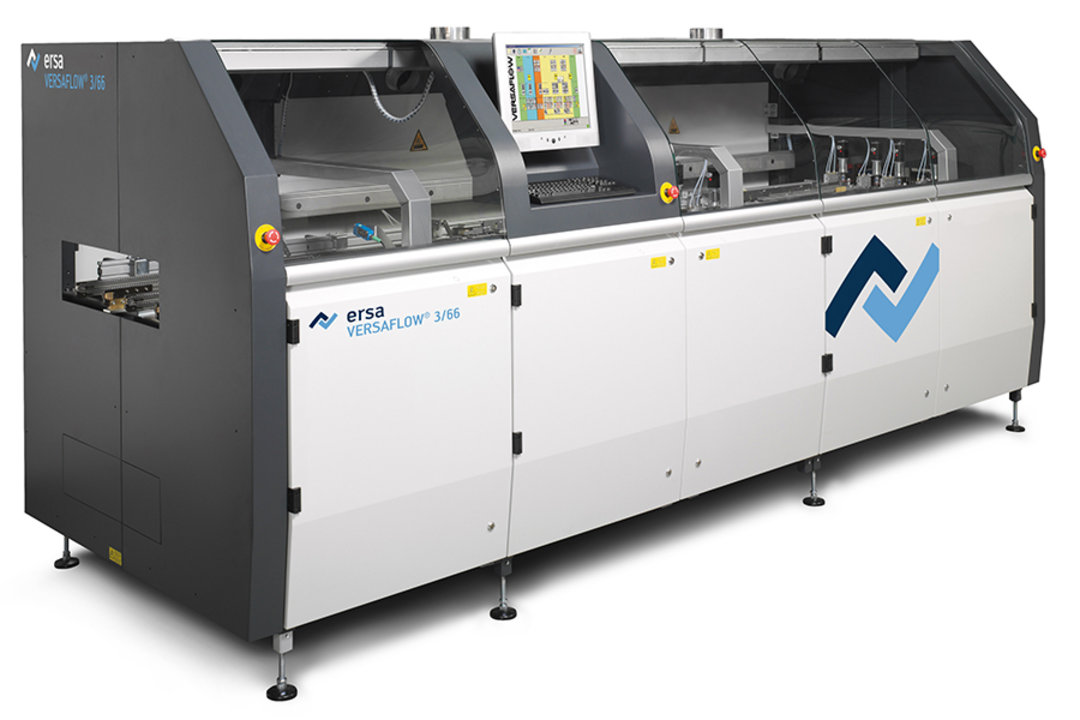 VERSAFLOW 3/66 - Inline selective soldering machine for processing especially large electronic board formats up to 610 mm working width VERSAFLOW 3/66 - Inline selective soldering machine for processing especially large electronic board formats up to 610 mm working width