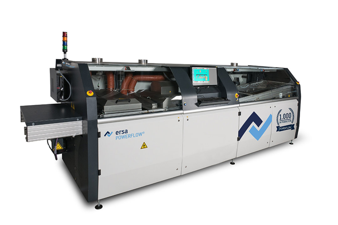 High-End Full Tunnel Nitrogen Wave Soldering Machine Ersa POWERFLOW ULTRA with modular, flexible and individually expandable preheating concept variably configurable in length (up to 3,000 mm) and power