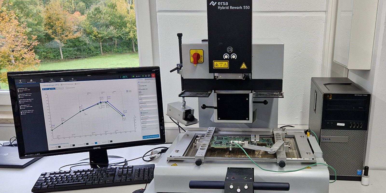 Ersa HR 550: guided rework with high-performance optics system and flexible heating technology in use at Allmendinger in Bad Überkingen, Swabia