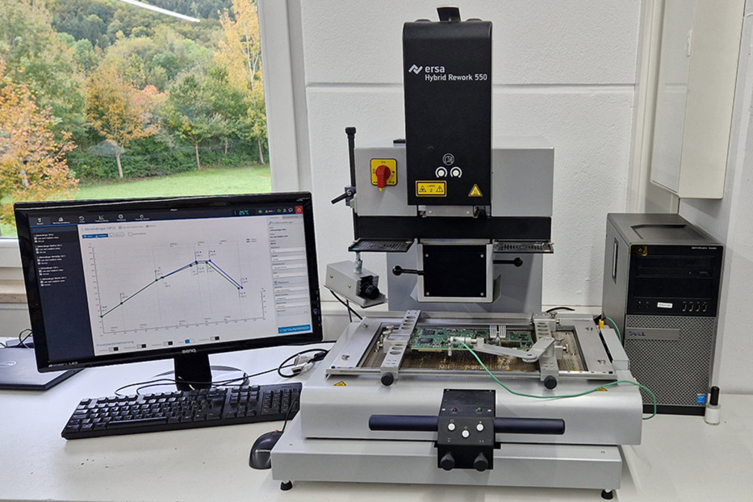 Ersa HR 550: guided rework with high-performance optics system and flexible heating technology in use at Allmendinger
