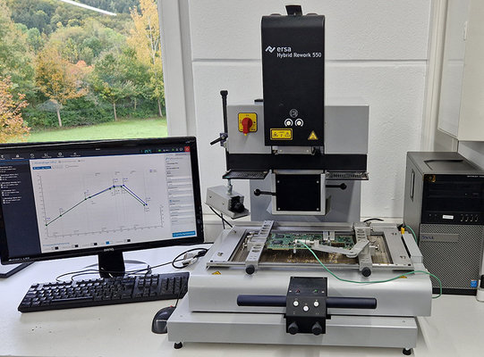 Ersa HR 550: guided rework with high-performance optics system and flexible heating technology in use at Allmendinger in Bad Überkingen, Swabia