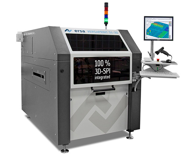 The Ersa stencil printer VERSAPRINT S1-3D combines precise stencil printing and 100% 3D-SPI in one system – featuring the smallest footprint The Ersa stencil printer VERSAPRINT S1-3D combines precise stencil printing and 100% 3D-SPI in one system – featuring the smallest footprint