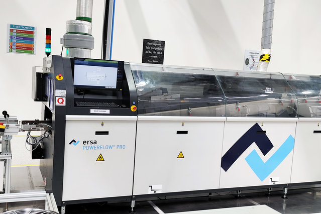 Production line at Napino featuring an Ersa POWERFLOW PRO wave soldering machine Production line at Napino featuring an Ersa POWERFLOW PRO wave soldering machine